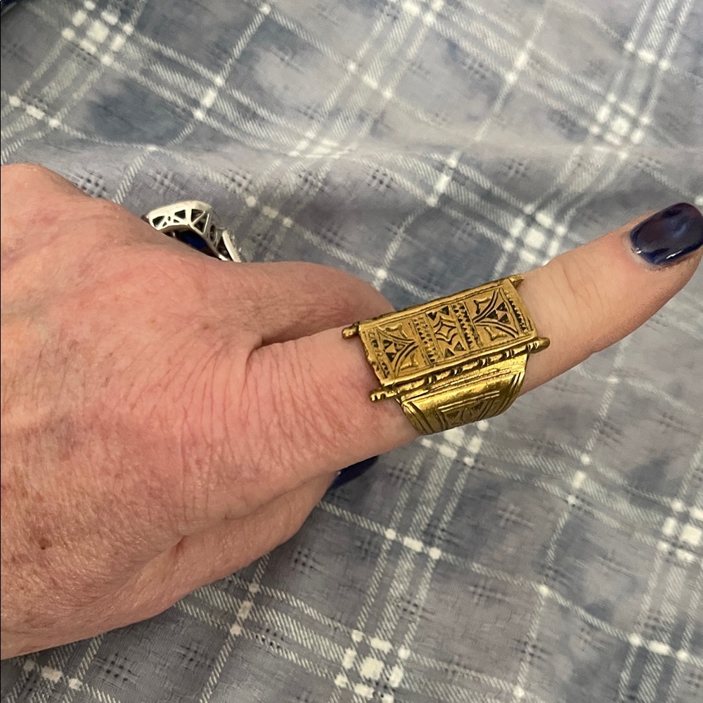 Gold Geometric Men's Ring